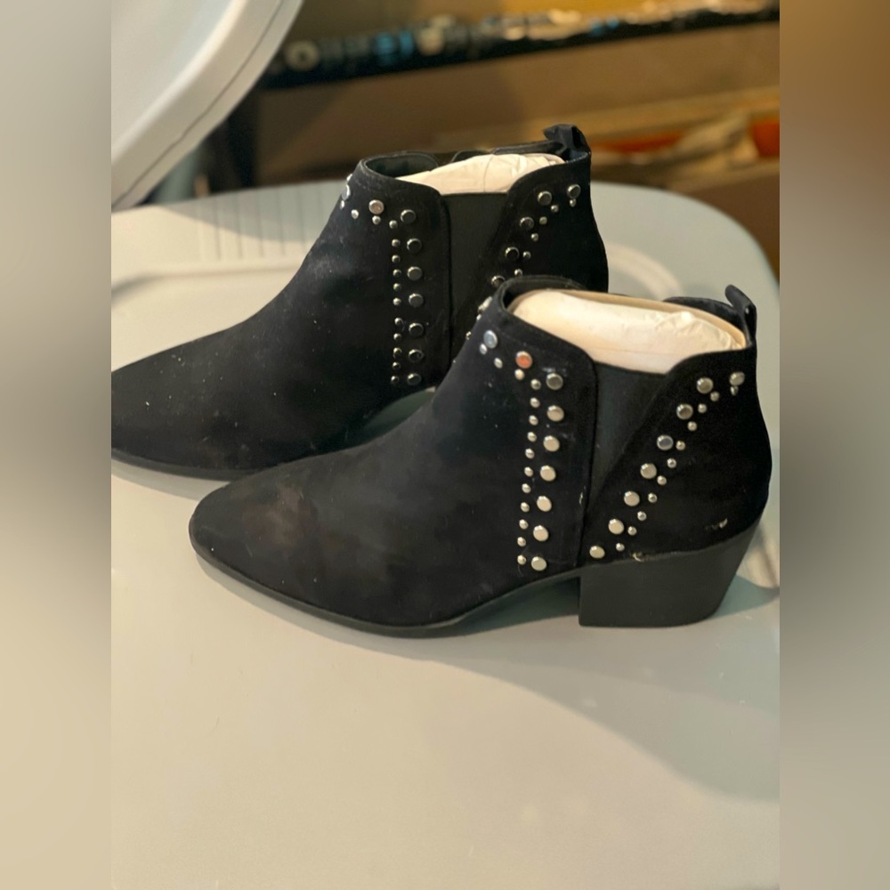 Black studded booties